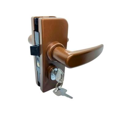 Imagem de Fechadura Porta Vidro/alvenaria Maçaneta Recorte 1510, Marrom
