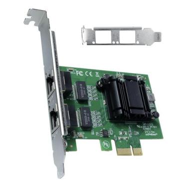 Imagem de Placa Rede Dual Port 10/100/1000 Pci-E Suporte Low Profile - Vinik