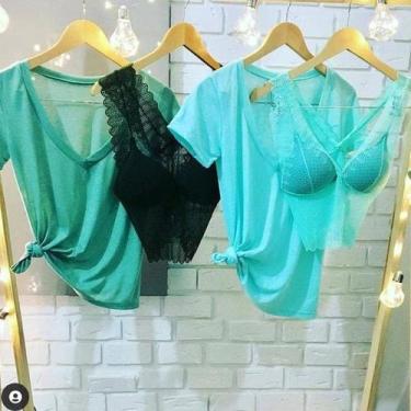 Imagem de Blusa feminina manga curta malha podrinha decote v - Filó Modas, g, La