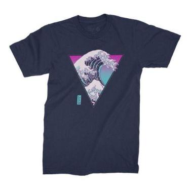 Imagem de Camiseta Onda Vaporwave Anime - Bhardo, G, Azul, Marinho
