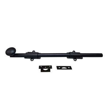 Imagem de Parafuso de porta holandesa de latão sólido QCAA, 10,16 cm, 15,24 cm, 20,32 cm, 30,48 cm, 45,72 cm e 60,96 cm, 1 Pack - Matte Black (12")