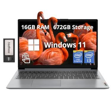Imagem de Lenovo IdeaPad 1i 39.6 cm FHD Touchscreen, Intel i3-1215U, 16 GB RAM, 672 GB de armazenamento (SSD de 512 GB + conjunto de estação de ancoragem de 160 GB), gráficos Intel UHD, webcam, Dolby Audio
