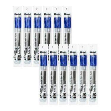 Imagem de Pentel Refil de tinta para caneta de gel líquido EnerGel BL60, 1,0 mm, ponta de metal, tinta azul, caixa com 12 (LR10-C-12)