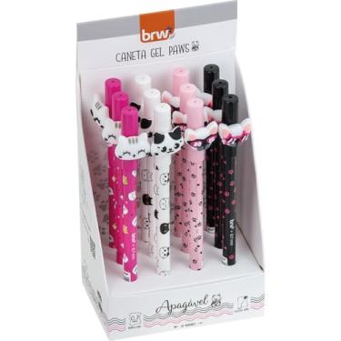 Imagem de Caneta Divert Gel, Paws, Apagável, 0,7mm, 4 Modelos, Embalagem com 12, BRW
