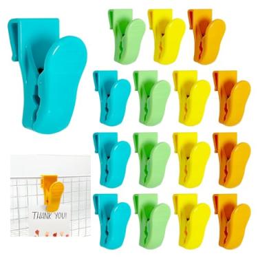 Imagem de HhdvdyWgd 16 clipes de parede de grade, ganchos de painel de grade de arame para varejo e casa, ganchos de placa pequena, clipes de drywall, acessórios de grade (coloridos)