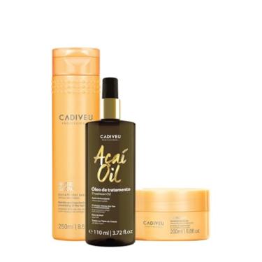 Imagem de Kit Cadiveu Professional Nutri Glow Shampoo Máscara e Açaí Oil 110 (3 produtos)