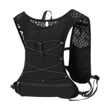 Imagem de RNXRZANK Colete de hidratação Mochila Bolsa de água Bolsa de água leve reflexiva esportiva para montanhismo Escalada Trilha Corrida, Preto