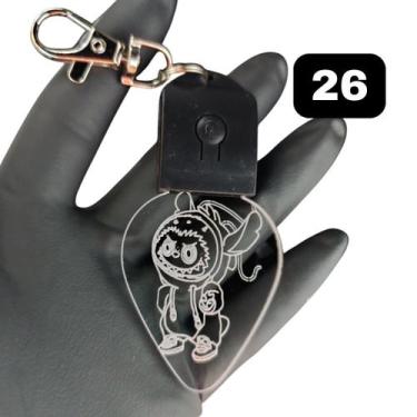 Imagem de Chaveiro Boneco Labubu Acrílico Led Rgb Recarregável 7 Cores - Lualki 