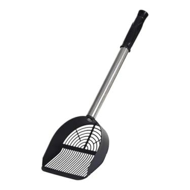 Imagem de Generic Ancinho de areia para areia de gato, cesta larga de aço inoxidável, peneira, remoção de dejetos de cachorro, Preto