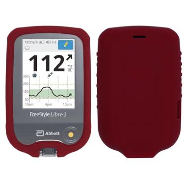 Imagem de Capa de silicone premium para Freestyle Libre/Freestyle Libre 2 (monitor contínuo de glicose) (vermelho)