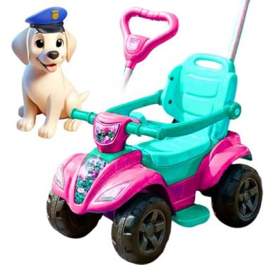 Imagem de Triciclo Carrinho de passeio Andador para Bebê Diversos Modelos Confortáveis Seguro com acessórios removiveis Cestinha Buzina presente criança 1 ano menino menina 12 meses (Quadriciclo Rosa)