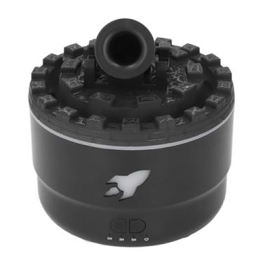 Imagem de Eujgoov 200ml Vulcão Silencioso Umidificador de Névoa Legal Difusor de óleo Essencial Com 7 Cores Luz para o Quarto Escritório - Design Portátil (Preto)