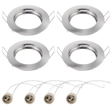 Imagem de Tehaux 8 peças de anéis de acabamento de holofotes GU10 LED embutidos, suportes ajustáveis para iluminação de Downlight