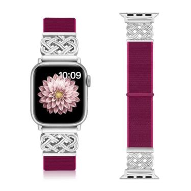 Imagem de Chinber Pulseiras de nylon compatíveis com Apple Watch séries 10, 9, 8, 7, 6, 5, 4 e 3 de 38 mm, 40 mm, 40 mm, 41 mm, 42 mm, 45 mm, 46 mm, 49 mm, SE, Ultra 2 1