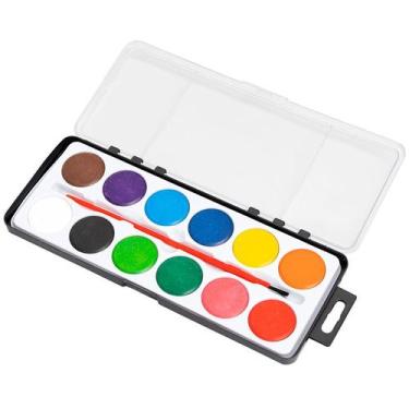 Imagem de Kit de pintura Aquarela com 12 cores e pincel - YINS BRASIL