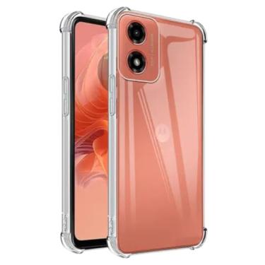 Imagem de Capa Capinha Com Bordas Anti Impacto Para Moto G04 Tela de 6,56 Polegadas (Bluepink)