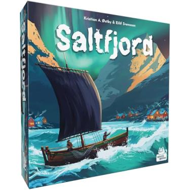 Imagem de Jogo de tabuleiro Saltfjord – Jogo de estratégia de expansão de dados, pesca e vila na Noruega do século 19, para maiores de 14 anos, 1 a 4 jogadores, 60 minutos de jogo, feito pela Aporta Games