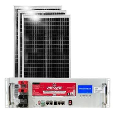 Imagem de Kit Bateria de Lítio Unipower 100Ah 48V e 3 Painel Solar 60W - SUN21, 