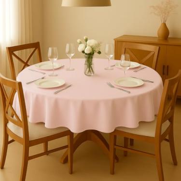 Imagem de Toalha de Mesa Redonda 4 Cadeiras Oxford Liso 1,40m x 1,40m (Rosa)