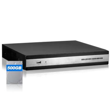 Imagem de Douevo Sistema de câmera de segurança, 8 canais 6 em 1 DVR para câmera de segurança/AHD/TVI/CVI/CVBS/IP câmera de vigilância, com disco rígido de 500 GB, máximo de 16 TB
