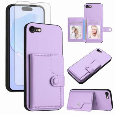 Imagem de Asuwish Capa de celular para iPhone 7/8/SE 2020/2022 capa carteira com protetor de tela RFID compartimento para cartão com suporte para celular iPhone7 iPhone8 7s 8s i SE2020 SE2022 2/2nd/3/3ª geração