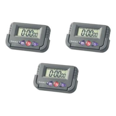 Imagem de Kit 3 Mini Despertador De Mesa Digital Cronômetro Escritorio - Dexin