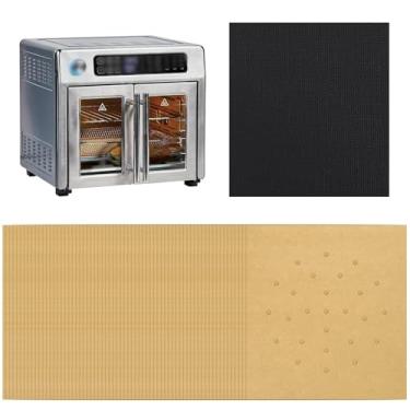 Imagem de WMKGG Forros de fritadeira de ar descartáveis, 25,4 x 28 cm, 120 peças, folhas de papel pergaminho perfurado compatíveis com fritadeira a ar extra grande Emeril Lagasse de 26 QT, acessórios de