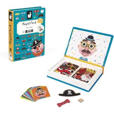 Imagem de Janod Livro Magnético Crazy Faces Meninos - 82 Peças