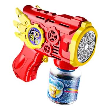 Imagem de Arminha Lança Bolhas de Sabão com Luz LED - Brinquedo Divertido Infantil (Vermelho)