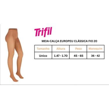 Imagem de Kit 3 Meia Calça Cor Castor Fio 20 Europeu Trifil, Castor, Unico