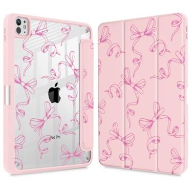 Imagem de May Chen Capa para iPad Pro de 11 polegadas 2024 5ª geração (M4), [Suporte de lápis embutido suporta Pencil 2/USB-C] Capa traseira transparente ultrafina com três dobras, suporte para despertar