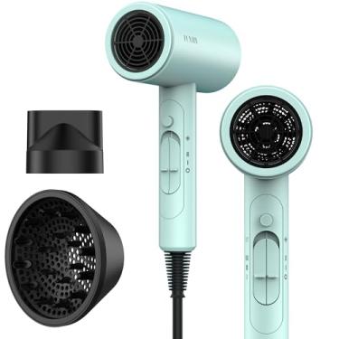 Imagem de Funtin Secador de cabelo com pente de escova difusora 1800 W, acessórios completos para mulheres, azul tifunny