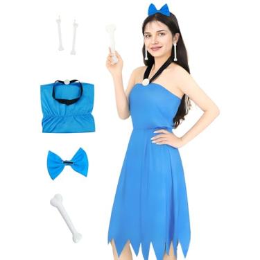 Imagem de JQAKFIY Fantasia feminina de Halloween para casais, fantasia de Wilma, cosplay, festa, 2GG