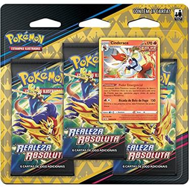 Imagem de Blister Triplo Pokemon Realeza Absoluta Cinderace, Cor: Estampado - Copag