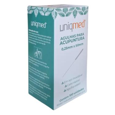 Imagem de Uniqmed, Agulha para Acupuntura 0,25mmx50mm | Caixa com 100 Unidades