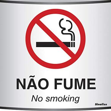 Imagem de Placa Calandrada em Aluminio 14X14Cm - Proibido Fumar, SINALIZE, 500AK, Prata