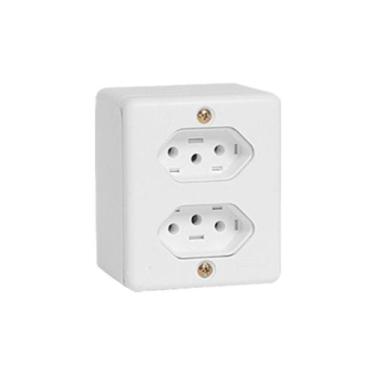 Imagem de Tomada dupla 20A 2 Pino + Terra 250V Sobrepor Ilumi