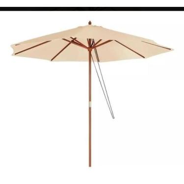 Imagem de Ombrelone Guarda Sol 3 Metros De Madeira Com Base - Fornecedor