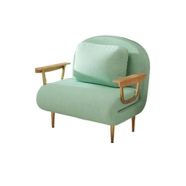 Imagem de GRFIT Sofá-cama dobrável, sofá-cama conversível com travesseiro, espreguiçadeira, encosto ajustável, estilo moderno, verde