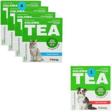 Imagem de Kit 4 Coleiras TEA Gatos 1 Coleira Cães Médios Com 57cm König - Konig