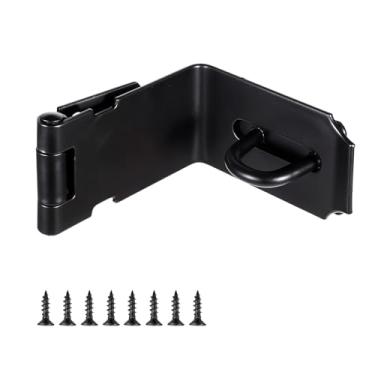 Imagem de Trava de ferrolho de 90 graus, cadeado de aço inoxidável 304 de ângulo reto para armário de arquivo de ângulo reto, gaveta de mesa, caixa de ferramentas, caixa de correio, estante, gaveta (preto-1