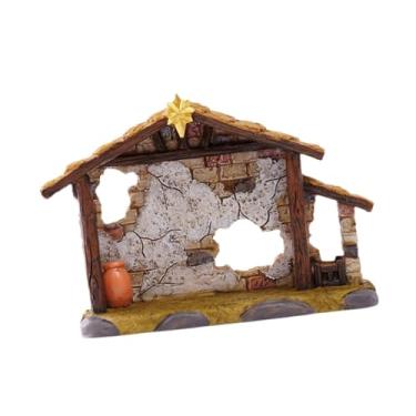 Imagem de Colaxi Presépio de Natal vazio com detalhes vívidos, leve para decoração de Natal, artesanato em resina, 8,5 cm de altura