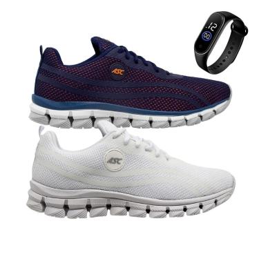 Imagem de Kit 2 Tênis Gmm Shoes Para Treino Academia Resistente Caminhada + Relógio Masculino-Masculino