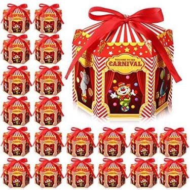 Imagem de Caixas de guloseimas de carnaval Funrous Circus Cupcake Candy Red (48)