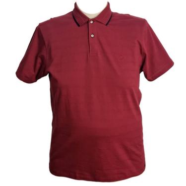 Imagem de Camiseta Polo Masculina Cratus 100% Algodão Plus Size Marsala
