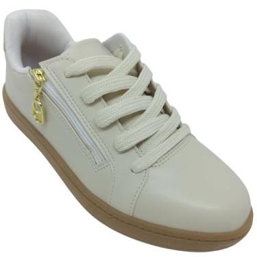 Imagem de Beira Rio, Tênis Beira Rio Feminino Casual com Detalhe Lateral (BR, Adulto, Numérico, 35, Branco Off/Dourado)