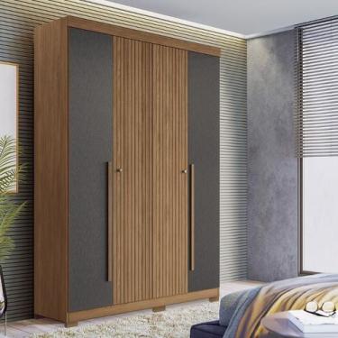 Imagem de Guarda Roupa Santos Andirá Buriti 4 Portas Jatobá/Grafite