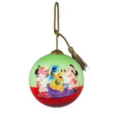 Imagem de Hallmark Enfeite de Natal da Disney Mickey e Seus Amigos Ne'Qwa, vidro pintado à mão, presentes para fãs da Disney