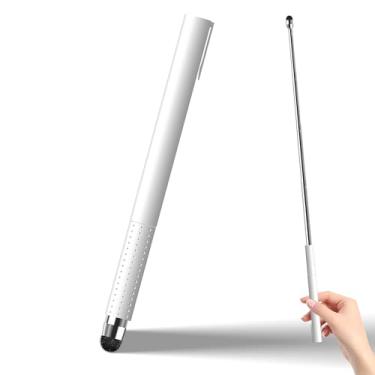 Imagem de Caneta Stylus telescópica universal para telas sensíveis ao toque, ponta de caneta flocagem altamente sensível, chicote de ensino telescópico tocável, ponteiros para sala de aula, ponteiro telescópico