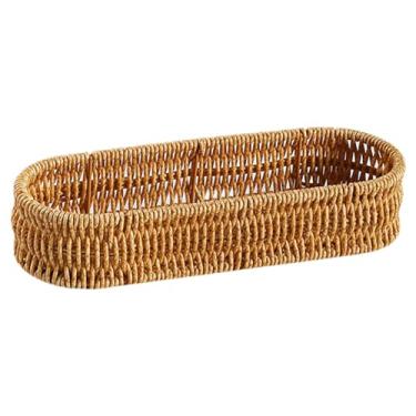 Imagem de Bothyi Cesta de armazenamento empilhável para servir pão, cesta de tecido trançado à mão para sala de estar, quarto, cozinha, banheiro, casa, L